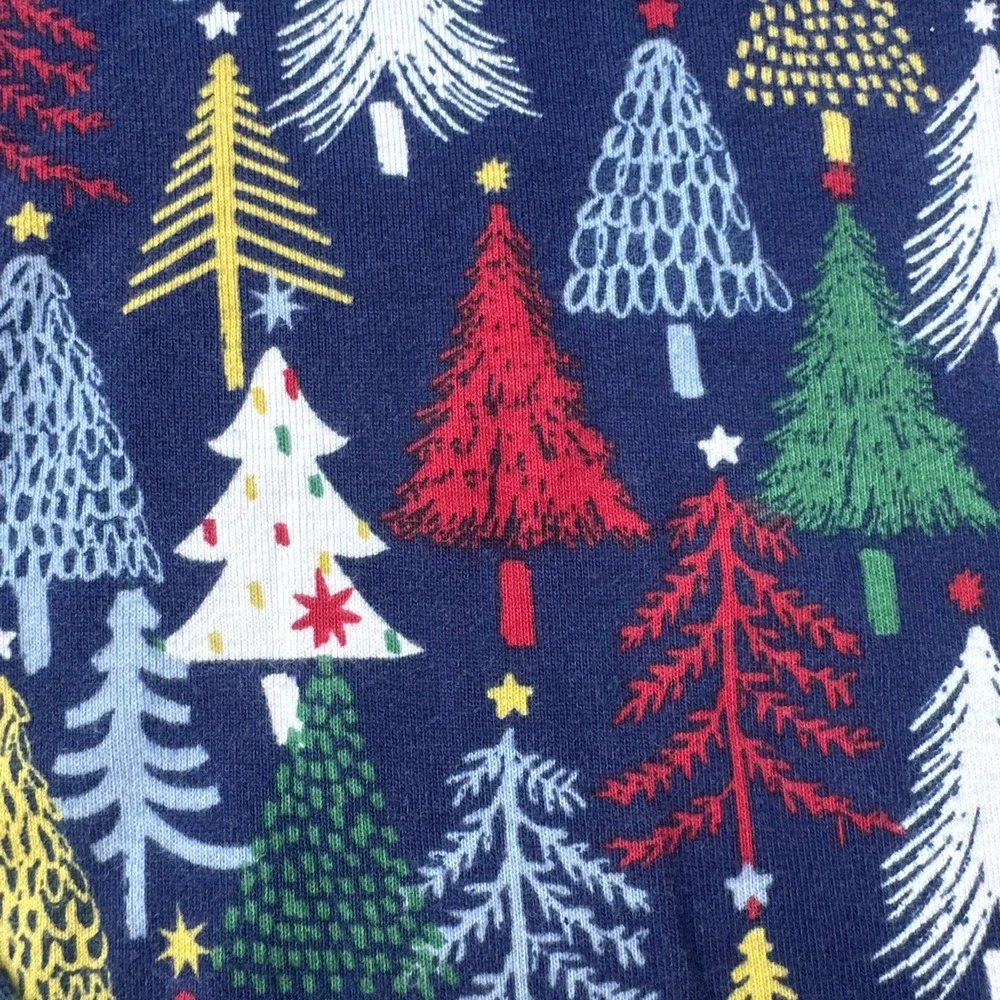 Hanna Andersson Twinkly Trees on Navy Organic Cotton Pajamas 2 Pc PJ Set Size 14